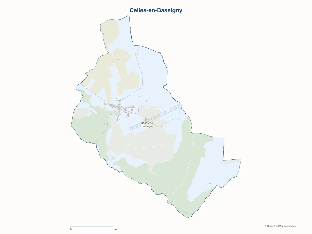 Carte de Celles-en-Bassigny à personnaliser