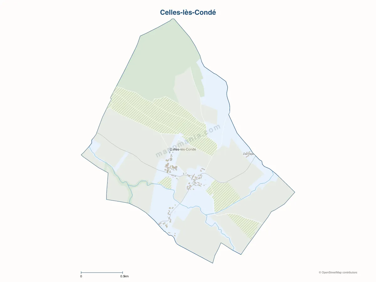 Carte de Celles-lès-Condé à personnaliser