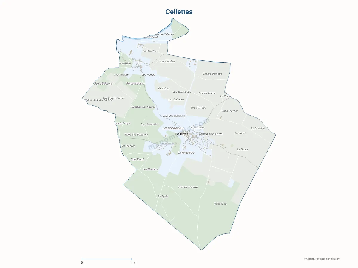 Carte de Cellettes à personnaliser