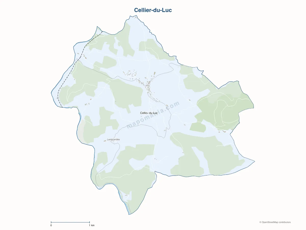 Carte de Cellier-du-Luc à personnaliser
