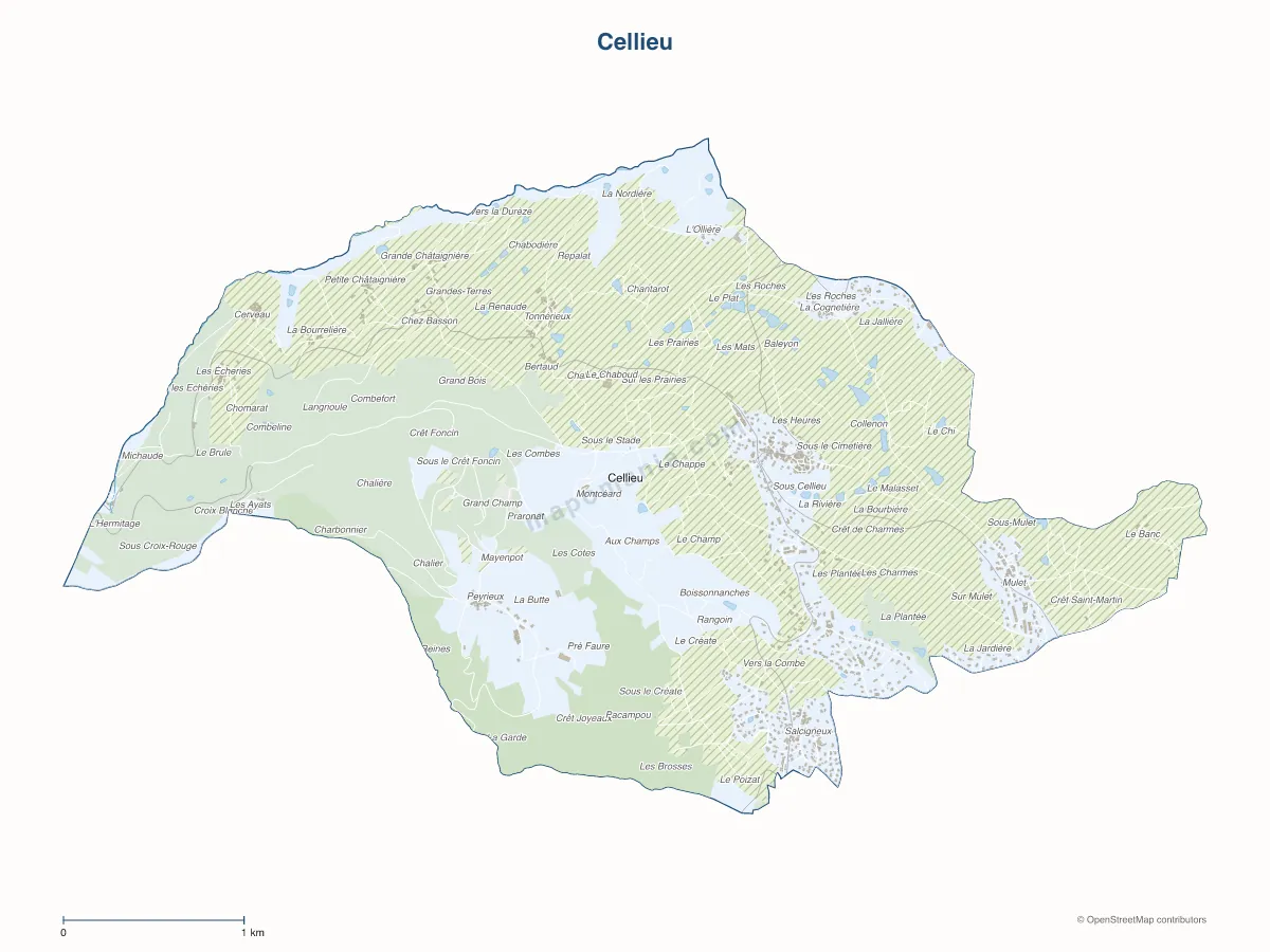 Carte de Cellieu à personnaliser