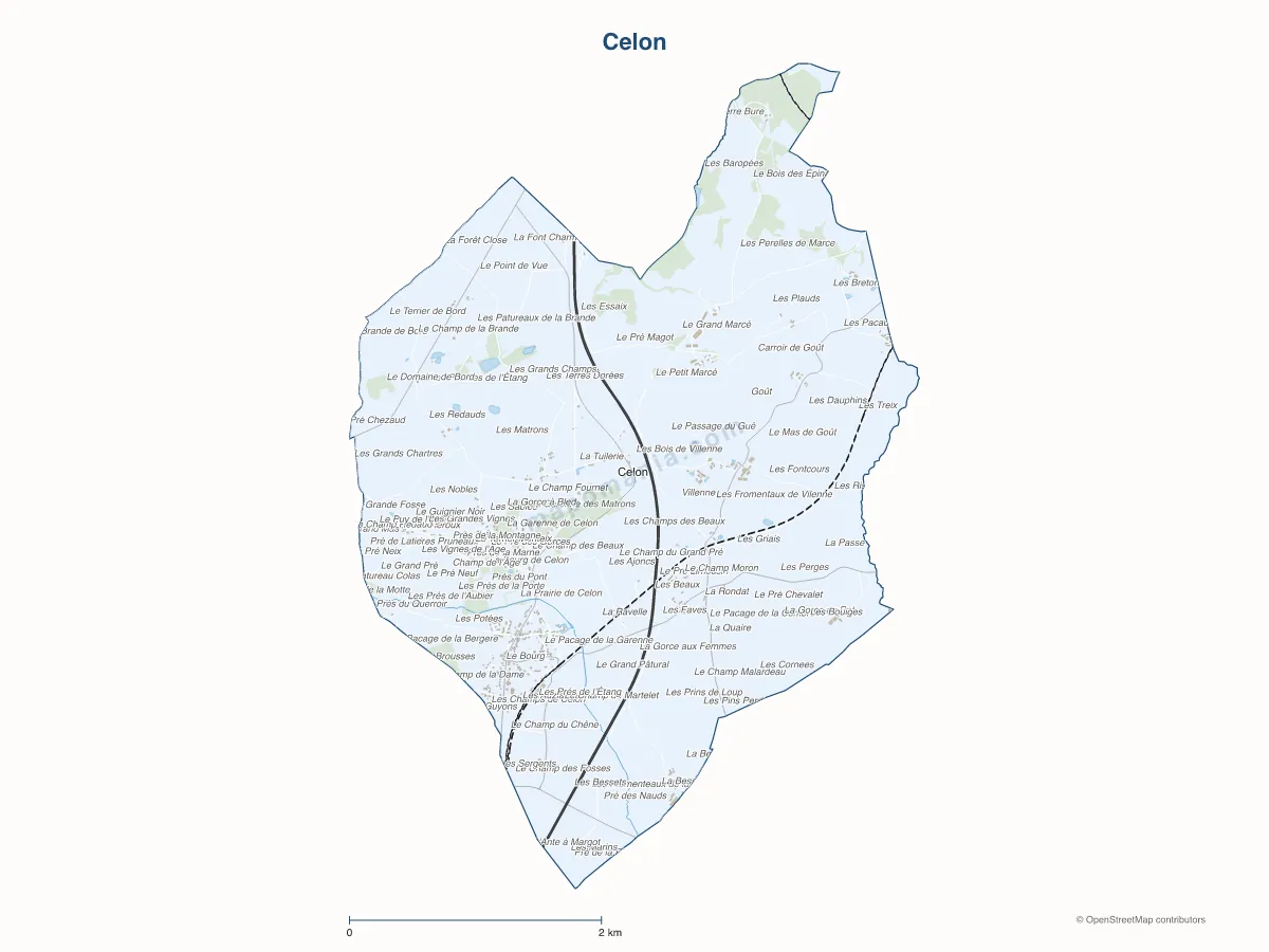 Carte de Celon à personnaliser