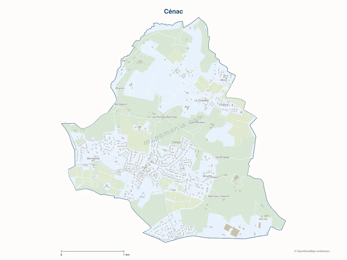 Carte de Cénac à personnaliser