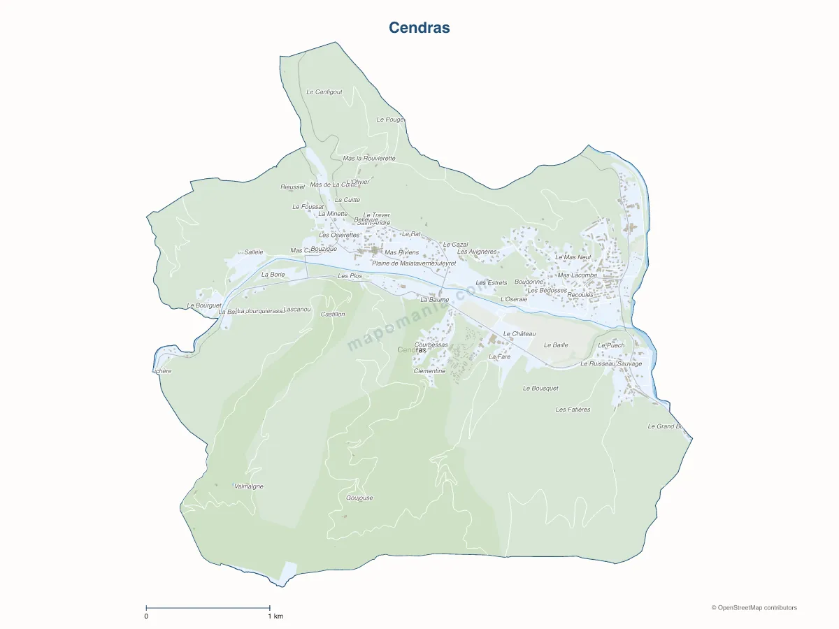 Carte de Cendras à personnaliser