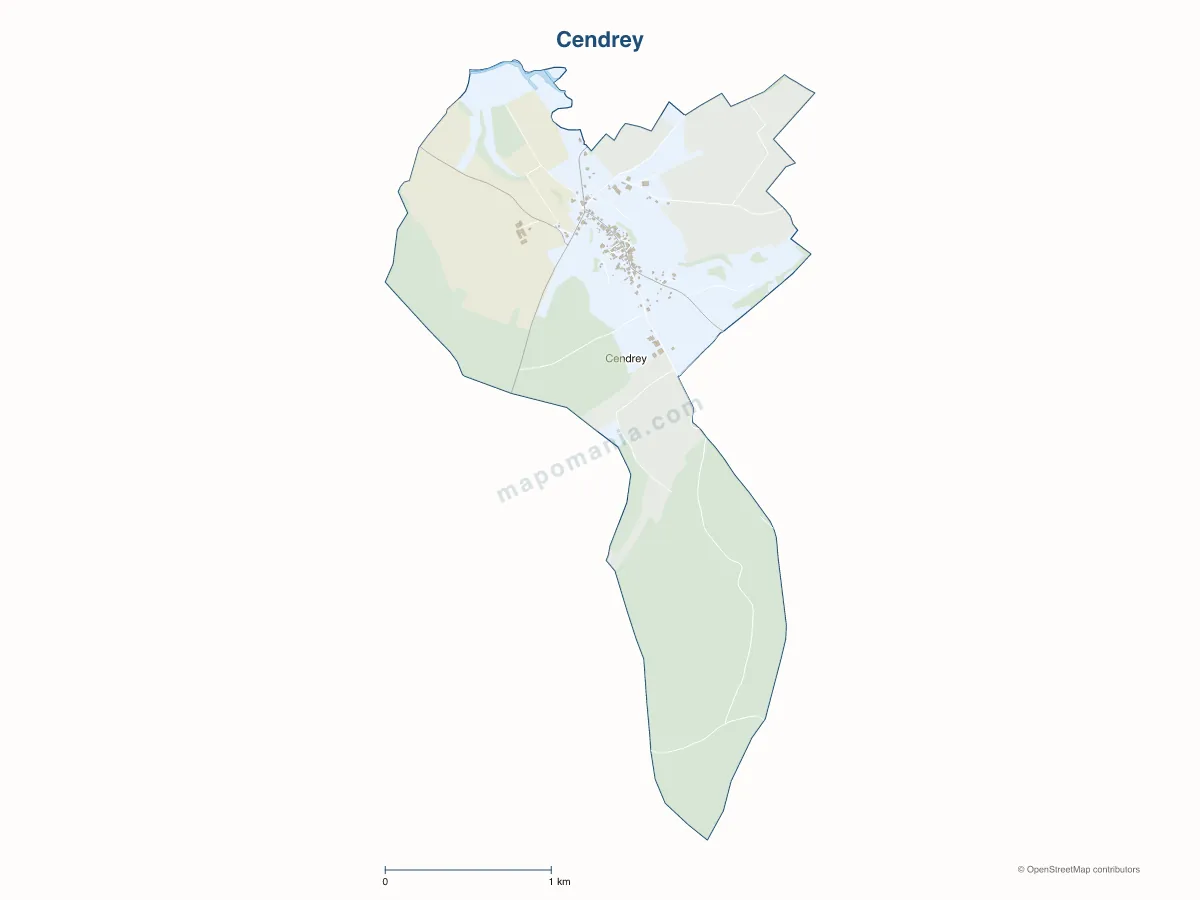 Carte de Cendrey à personnaliser