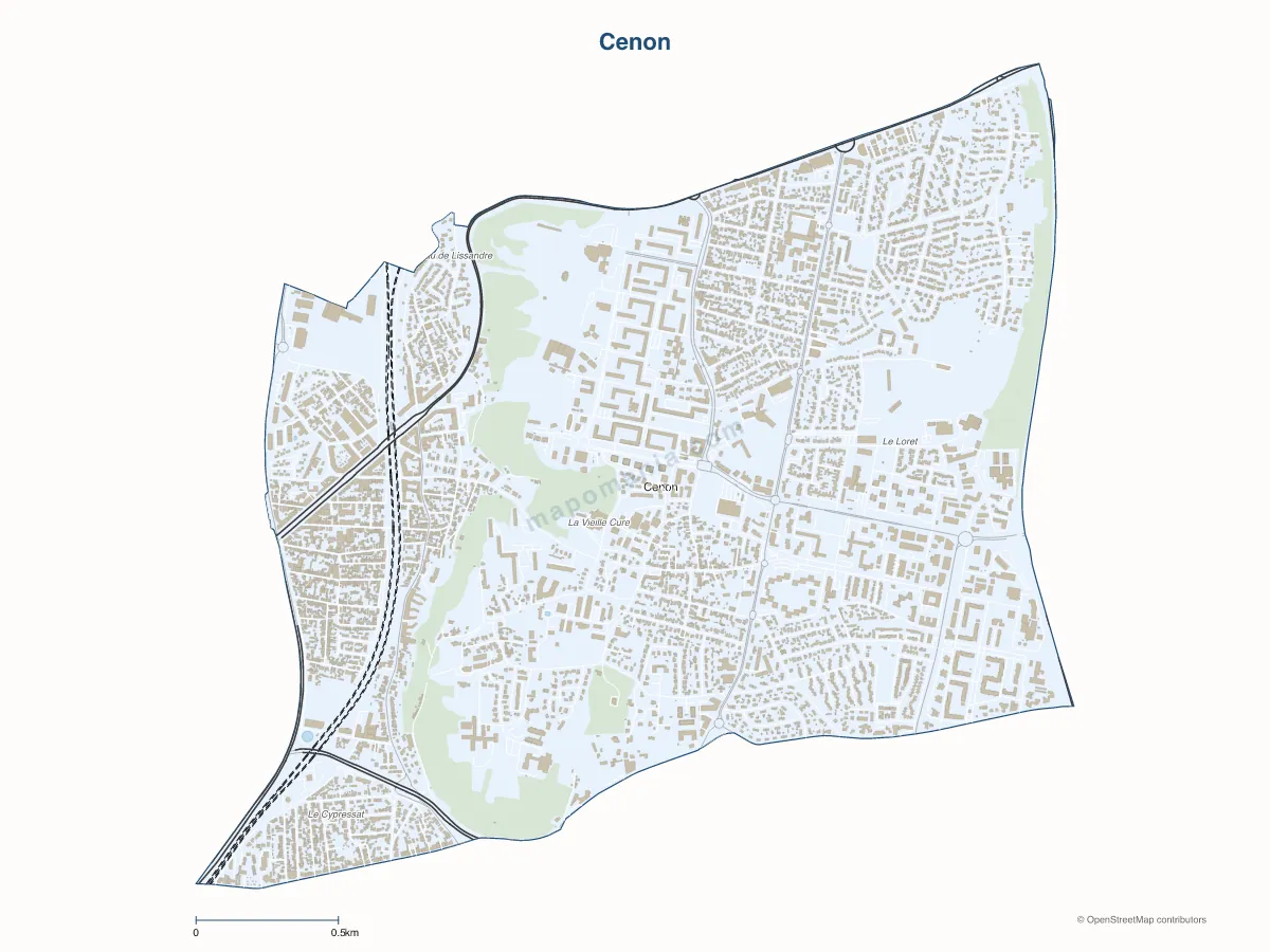 Carte de Cenon à personnaliser