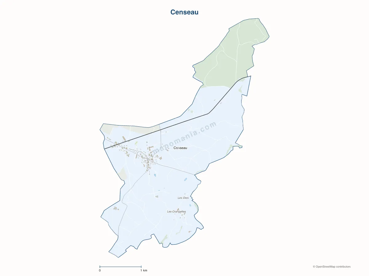 Carte de Censeau à personnaliser