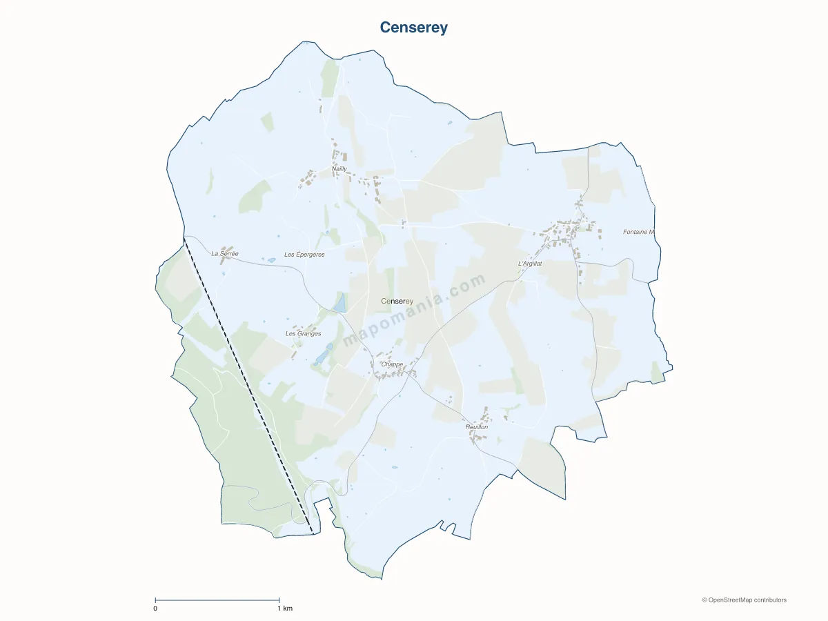 Carte de Censerey à personnaliser