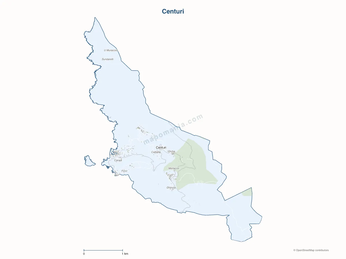 Carte de Centuri à personnaliser