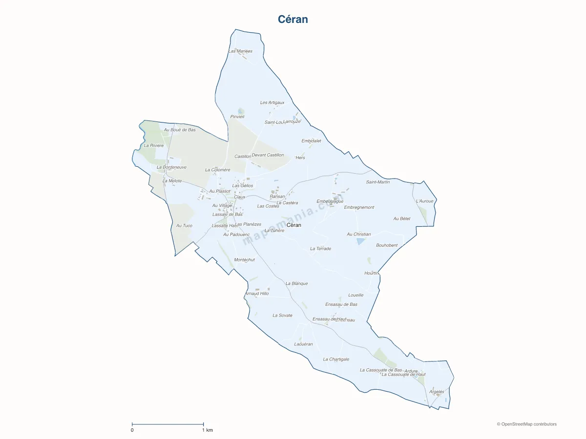 Carte de Céran à personnaliser