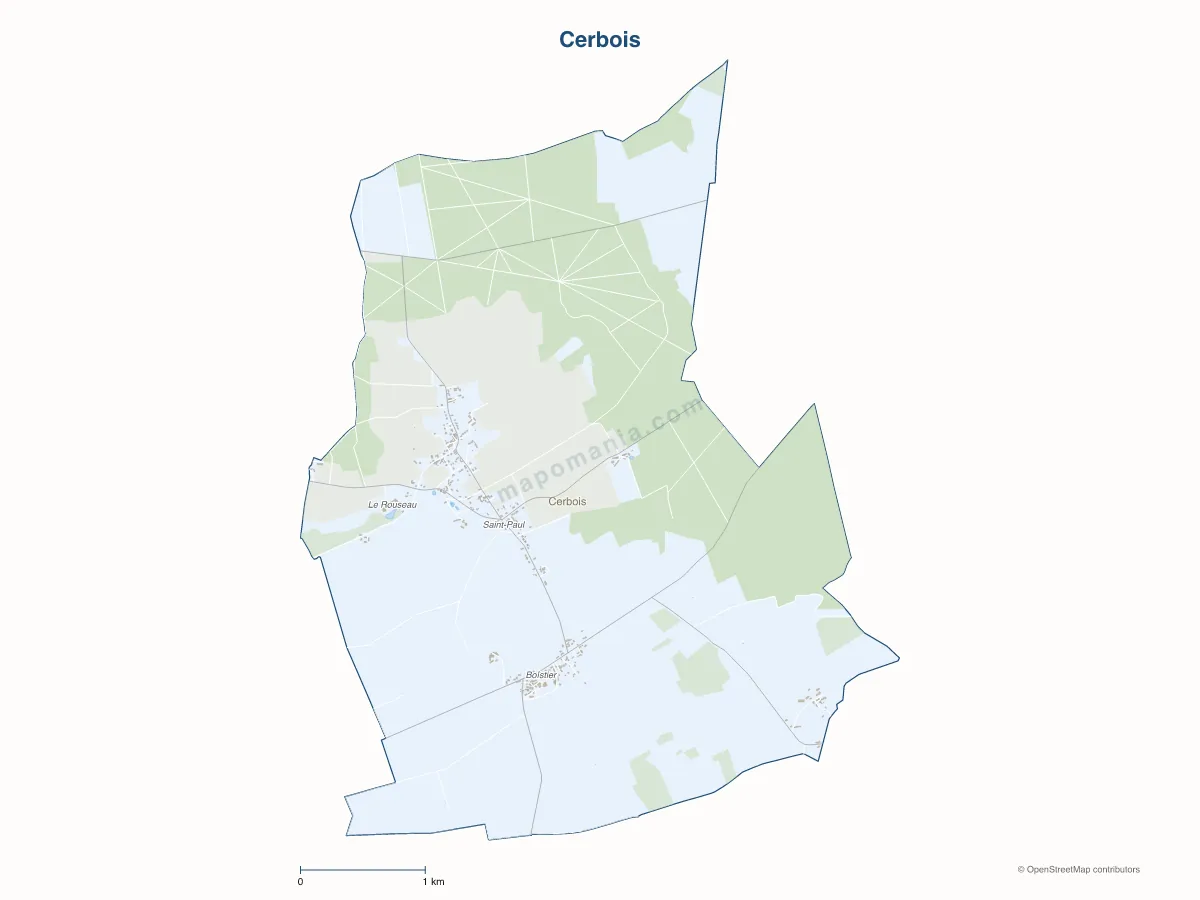 Carte de Cerbois à personnaliser