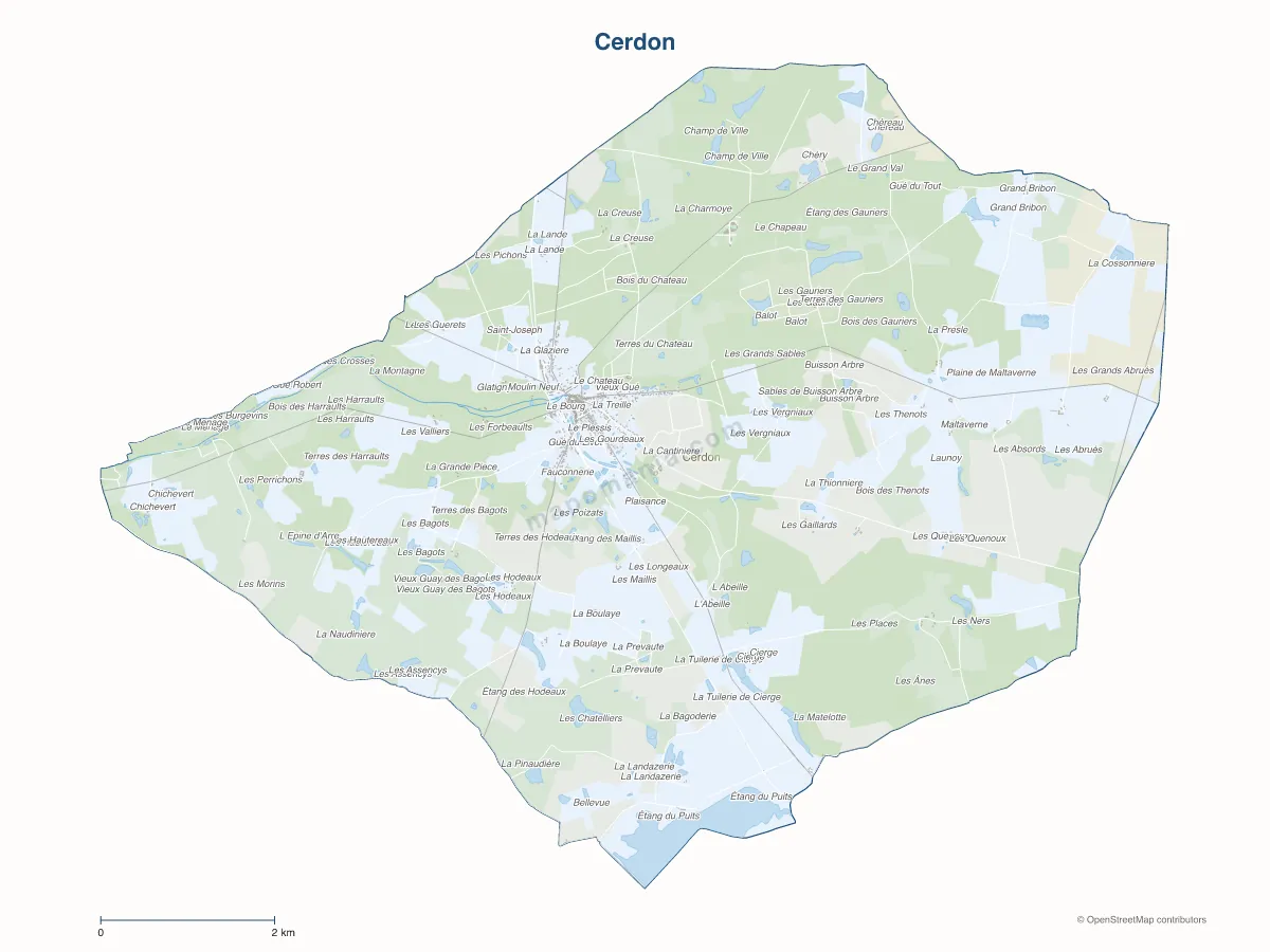 Carte de Cerdon à personnaliser