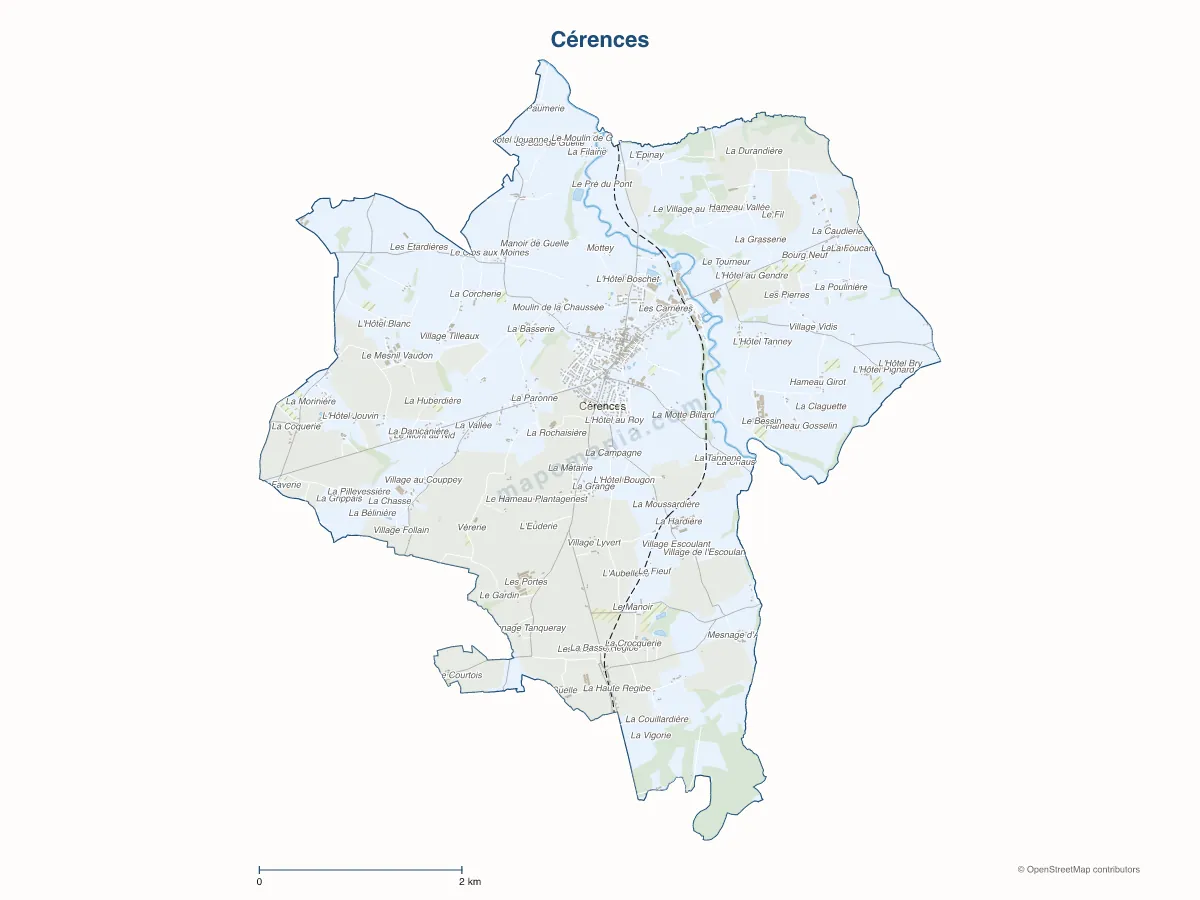 Carte de Cérences à personnaliser