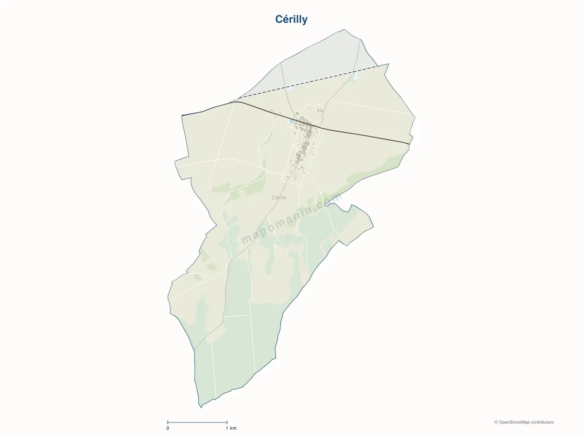 Carte de Cérilly à personnaliser
