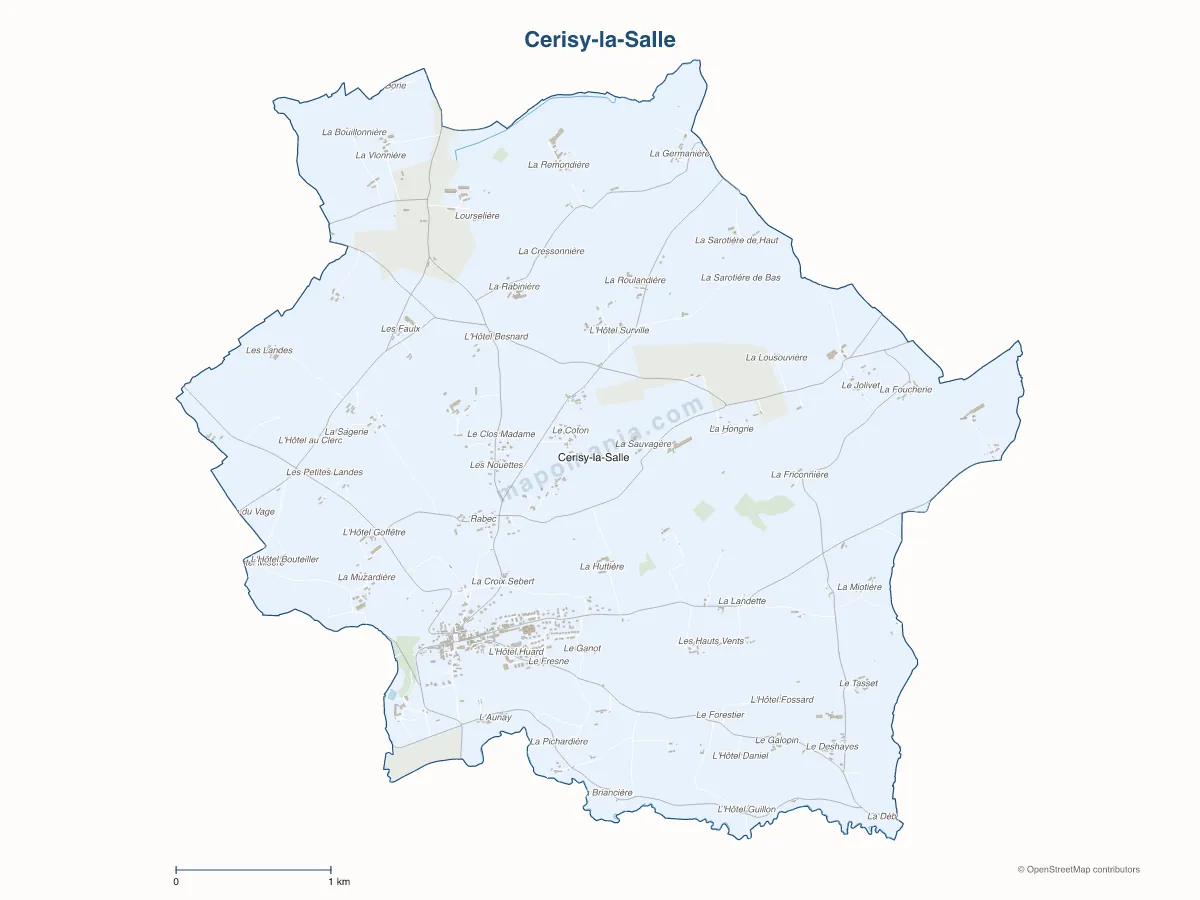 Carte de Cerisy-la-Salle à personnaliser