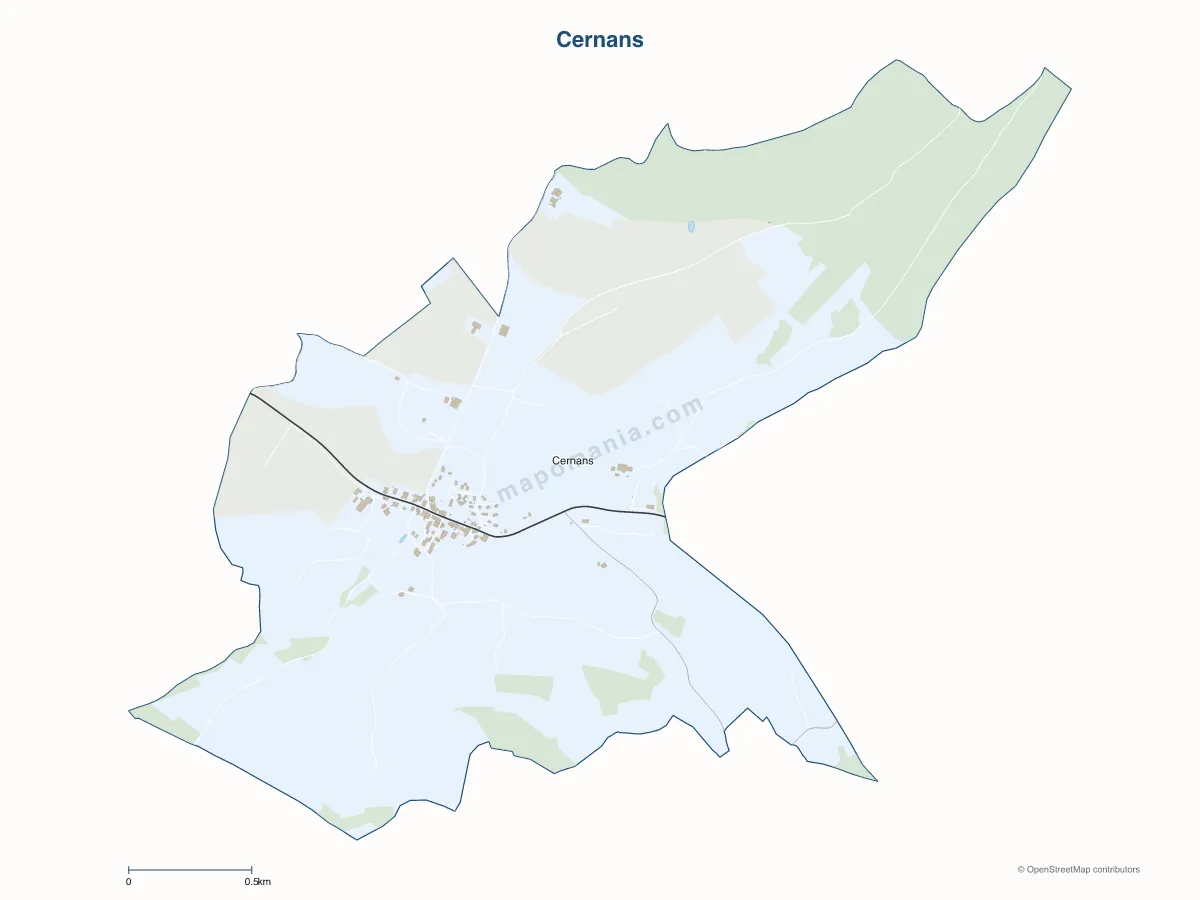 Carte de Cernans à personnaliser