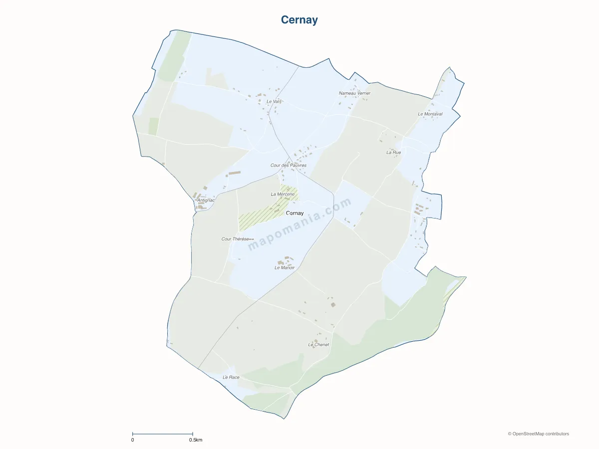 Carte de Cernay à personnaliser