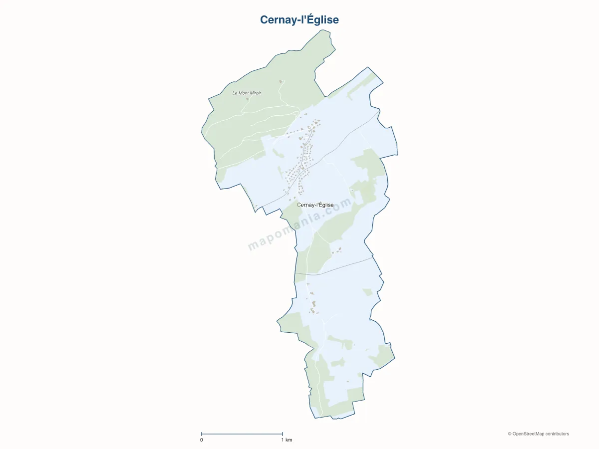 Carte de Cernay-l'Église à personnaliser