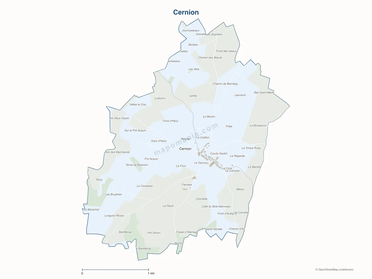 Carte de Cernion à personnaliser