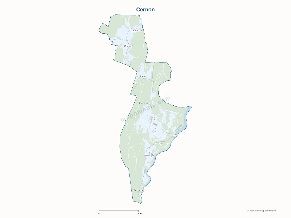 Carte de Cernon à personnaliser