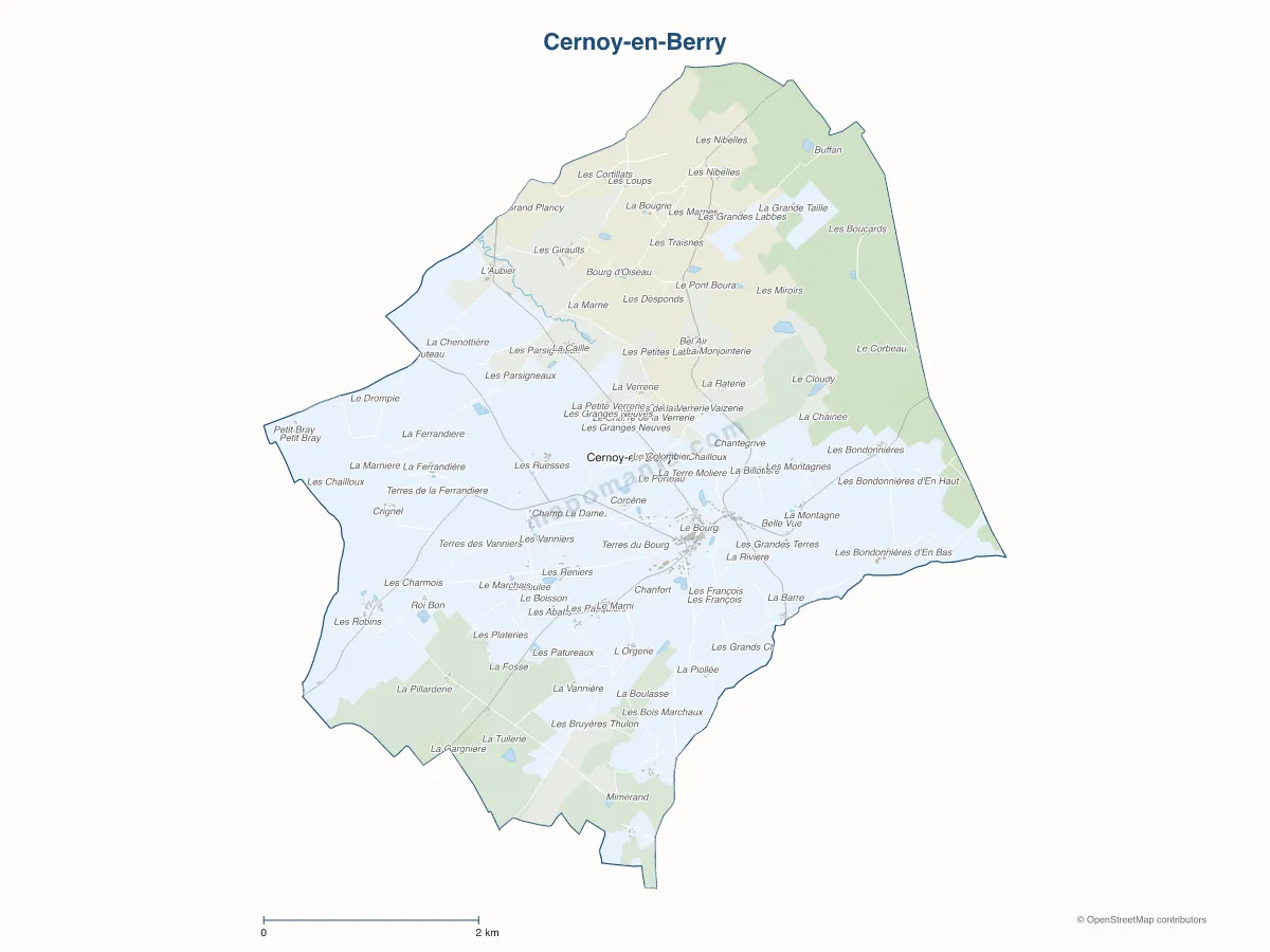 Carte de Cernoy-en-Berry à personnaliser