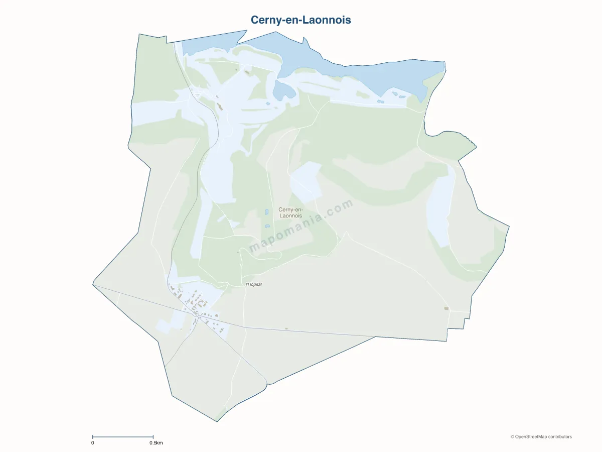 Carte de Cerny-en-Laonnois à personnaliser