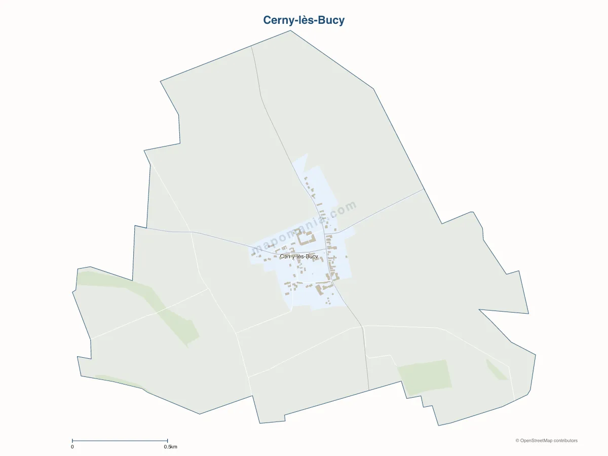 Carte de Cerny-lès-Bucy à personnaliser
