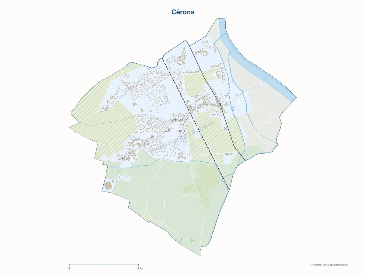 Carte de Cérons à personnaliser