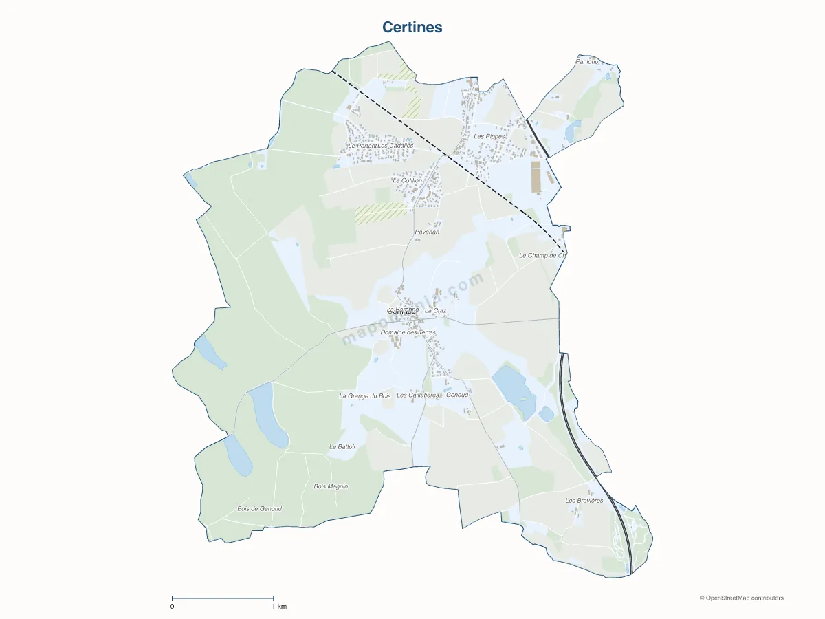 Carte de Certines à personnaliser