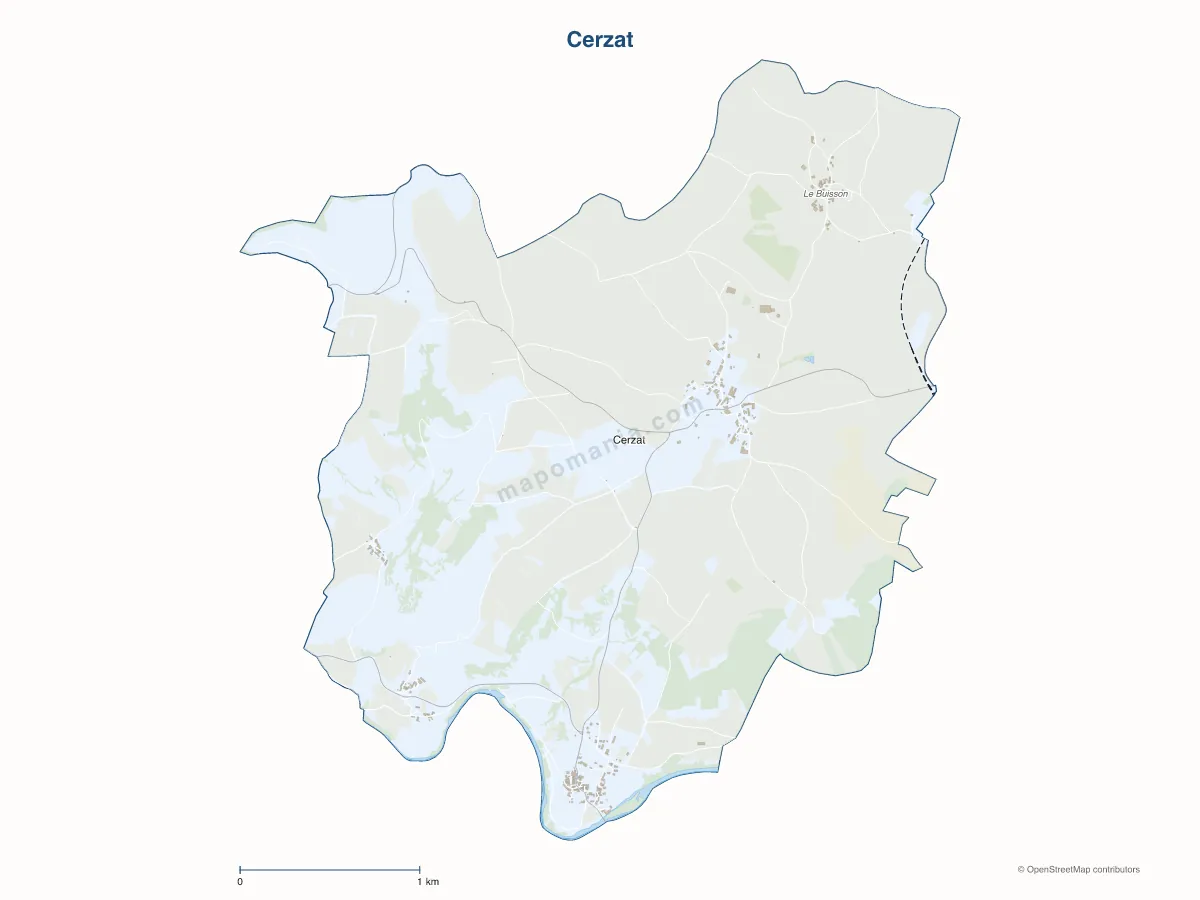 Carte de Cerzat à personnaliser