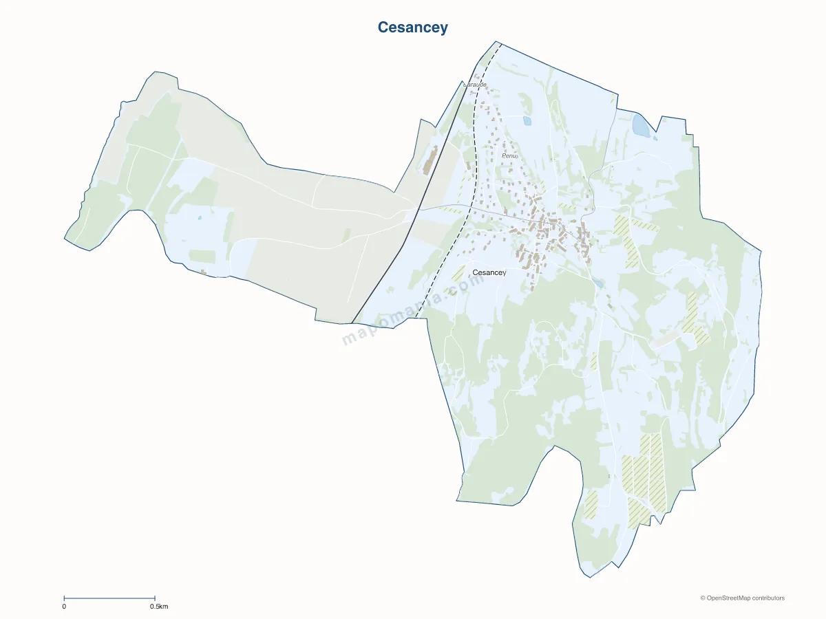 Carte de Cesancey à personnaliser