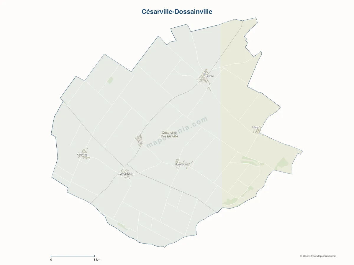 Carte de Césarville-Dossainville à personnaliser