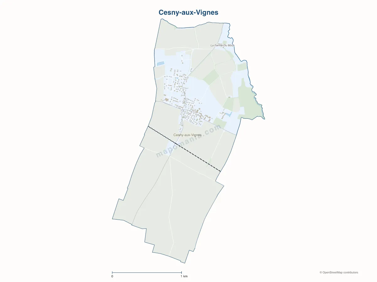 Carte de Cesny-aux-Vignes à personnaliser