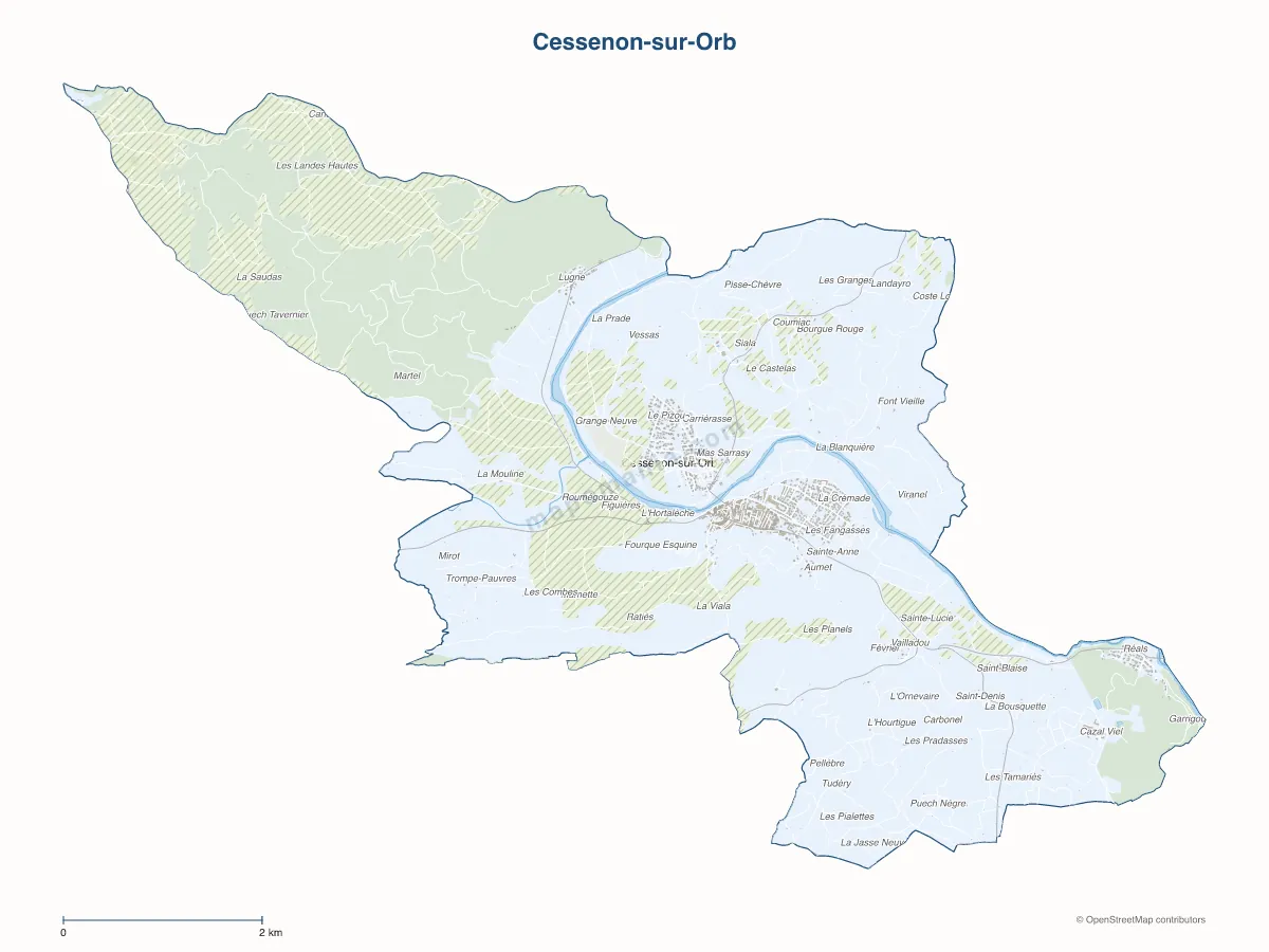 Carte de Cessenon-sur-Orb à personnaliser