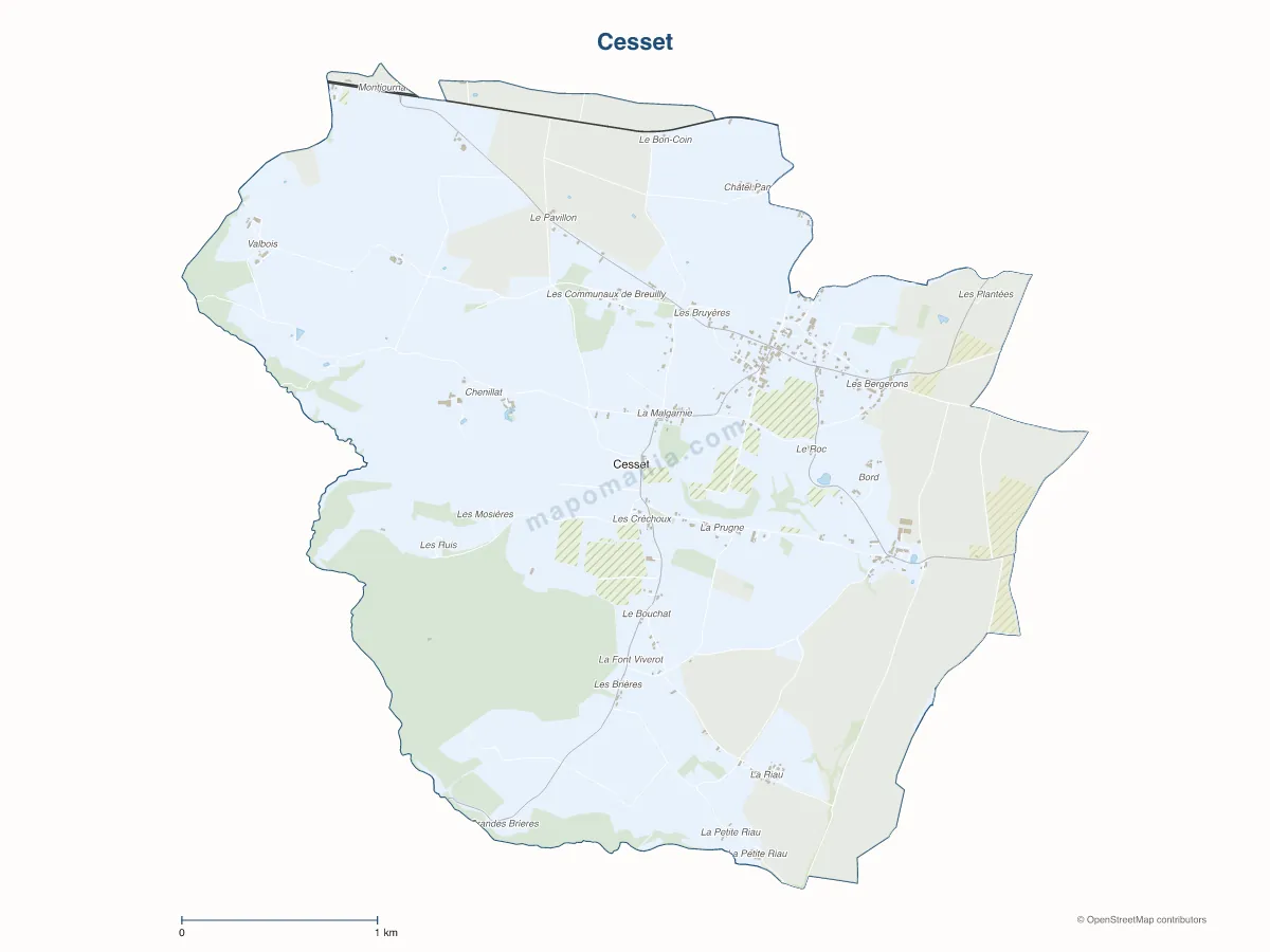 Carte de Cesset à personnaliser