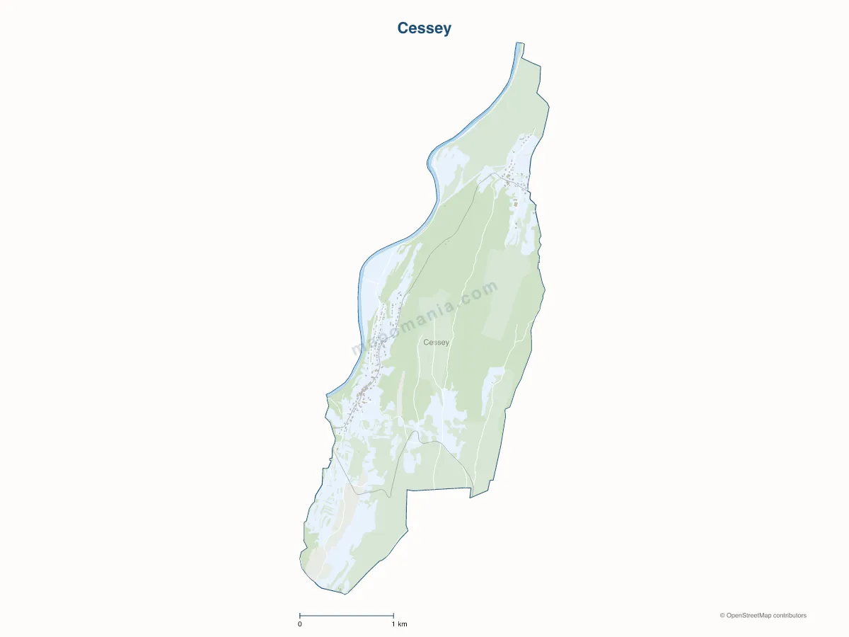 Carte de Cessey à personnaliser