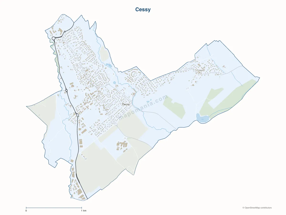 Carte de Cessy à personnaliser