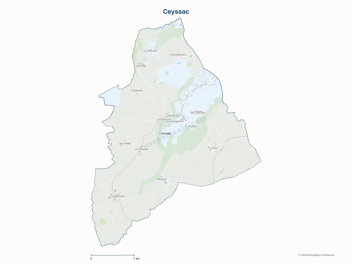 Carte de Ceyssac à personnaliser
