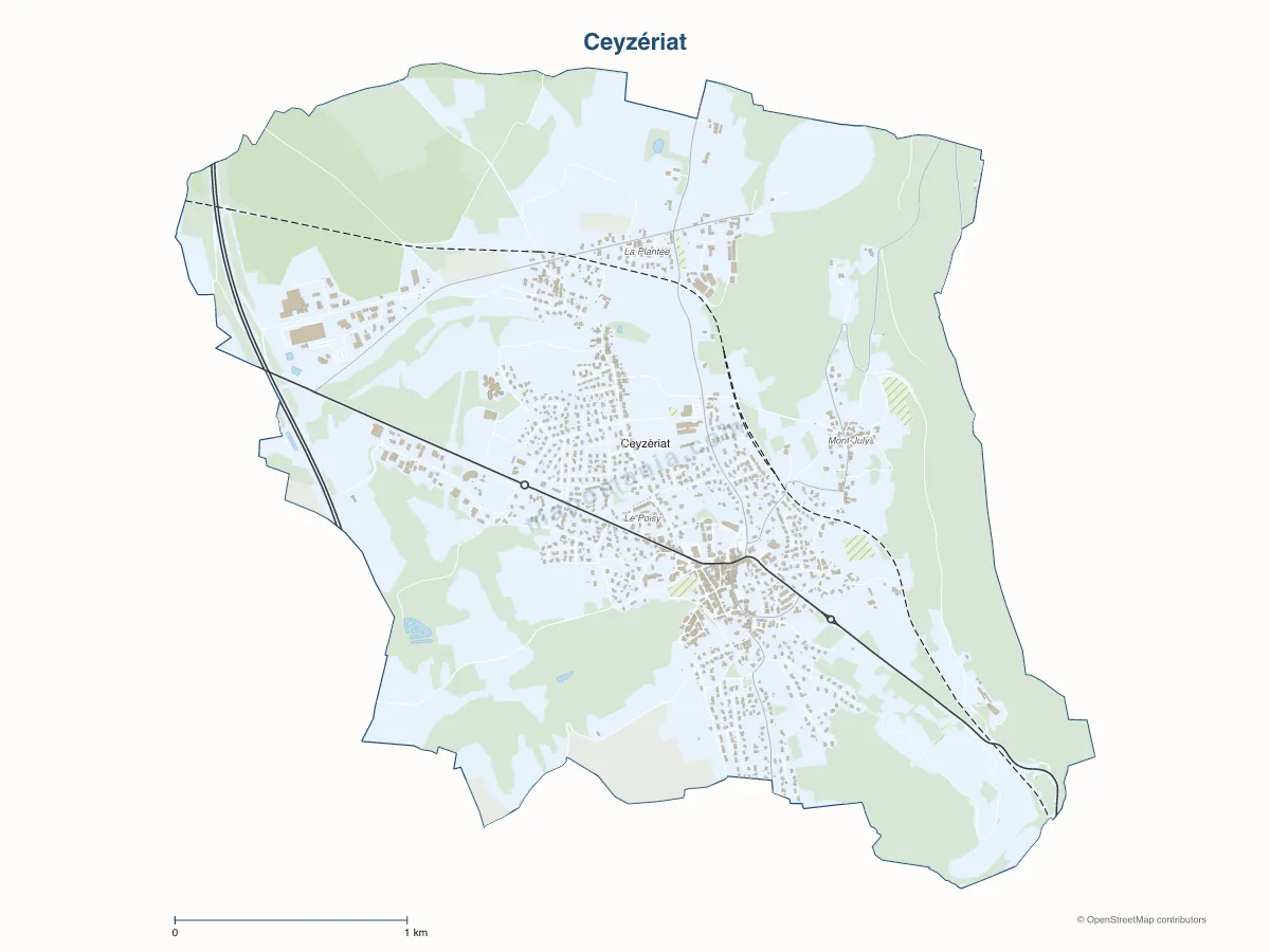 Carte de Ceyzériat à personnaliser