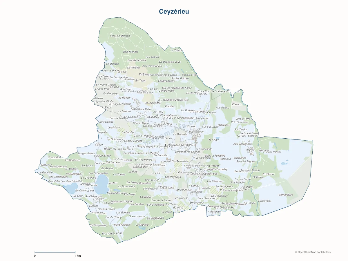 Carte de Ceyzérieu à personnaliser