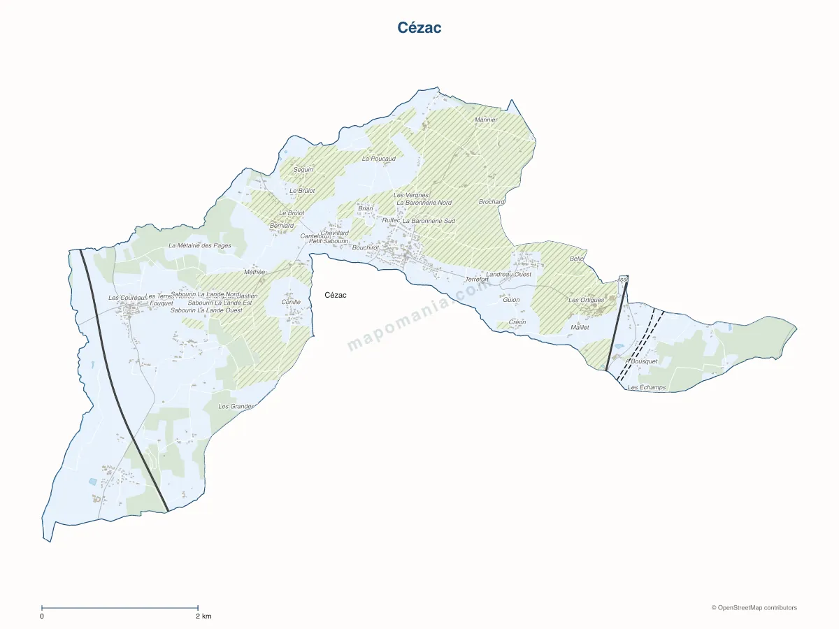 Carte de Cézac à personnaliser