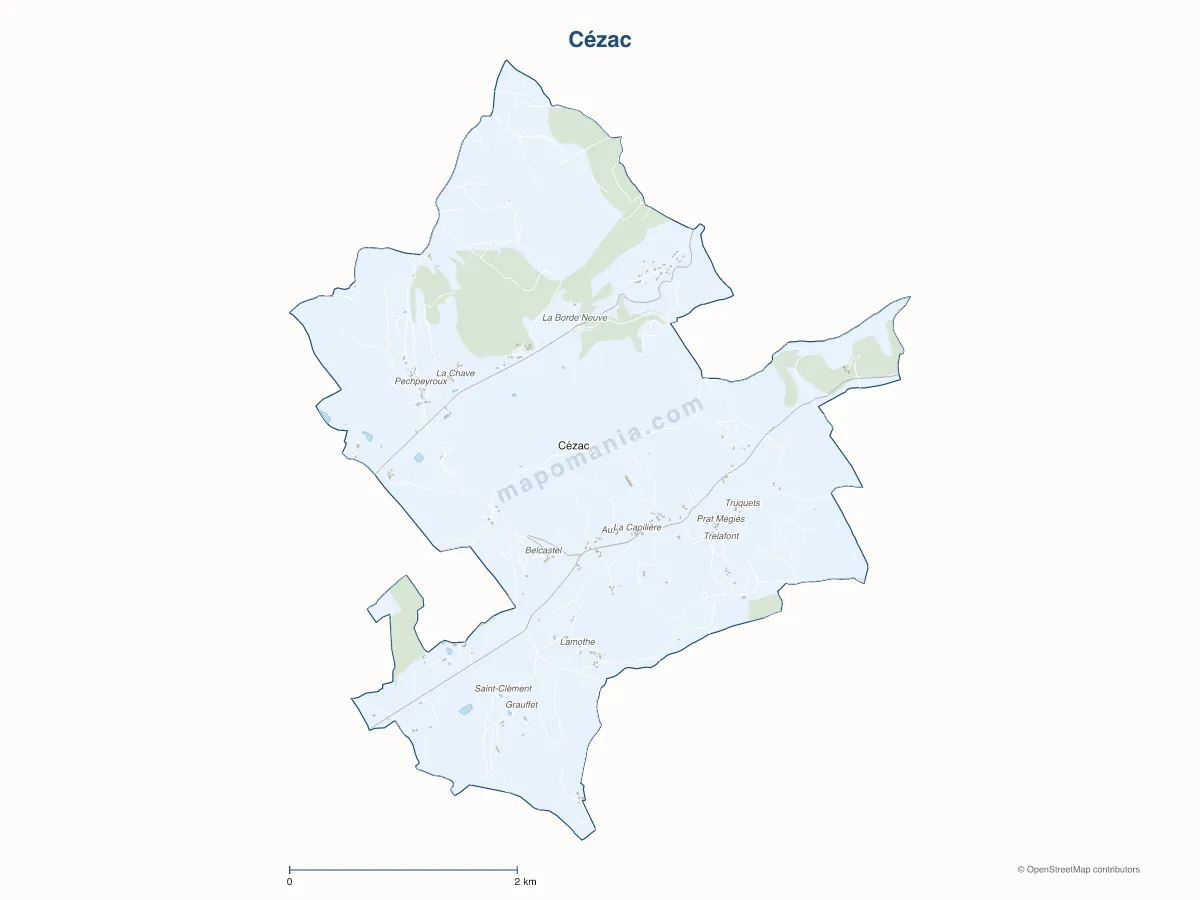 Carte de Cézac à personnaliser