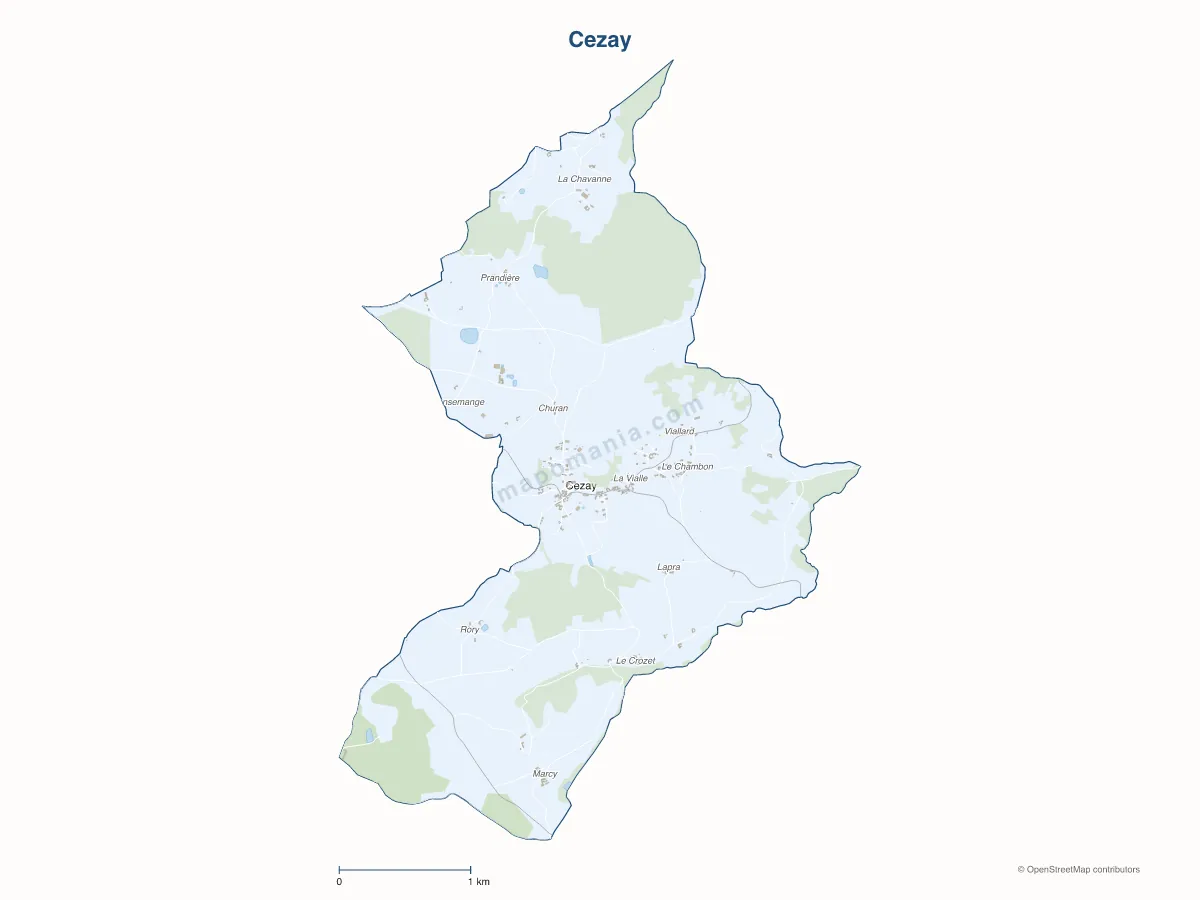 Carte de Cezay à personnaliser
