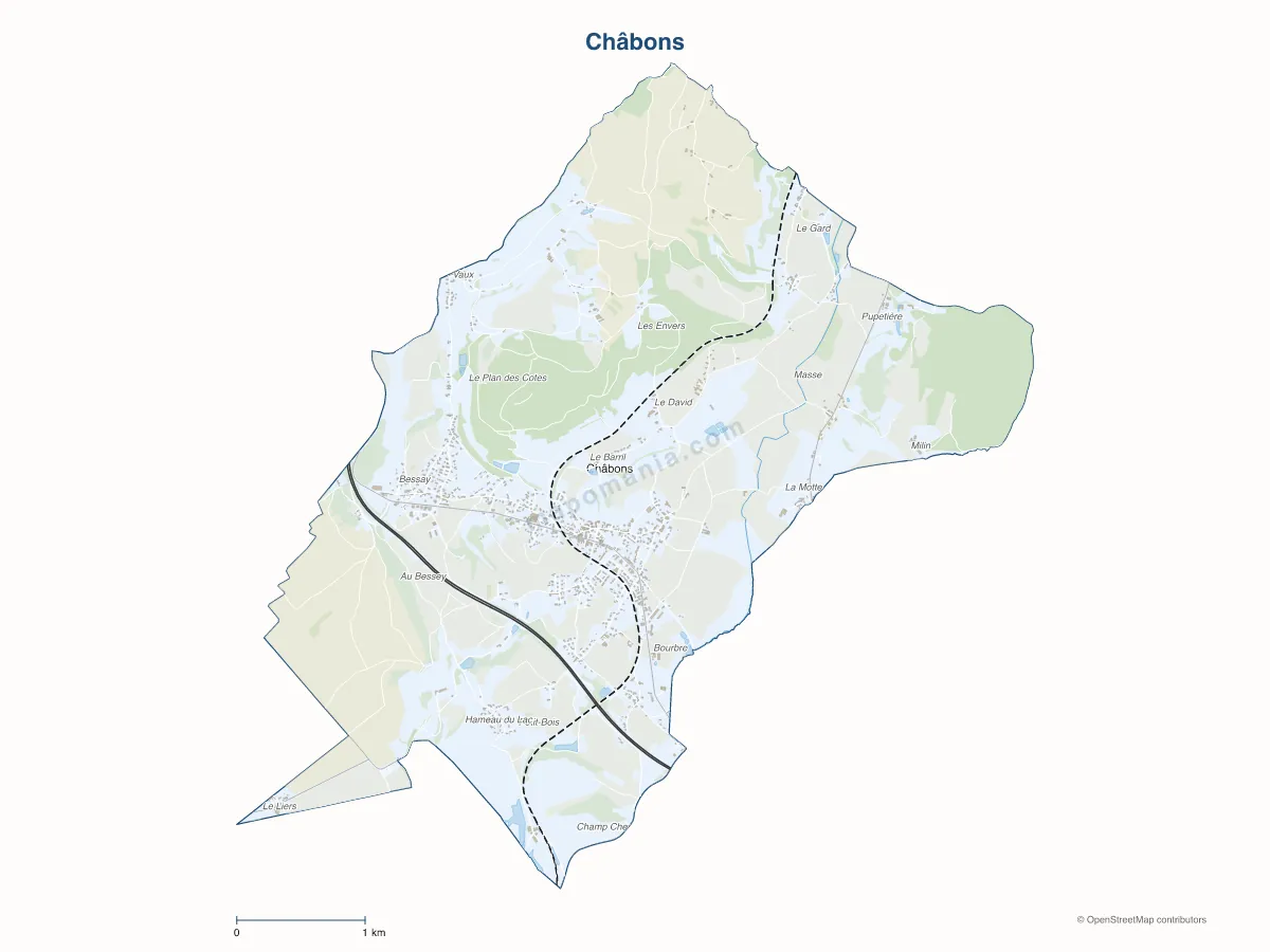 Carte de Châbons à personnaliser