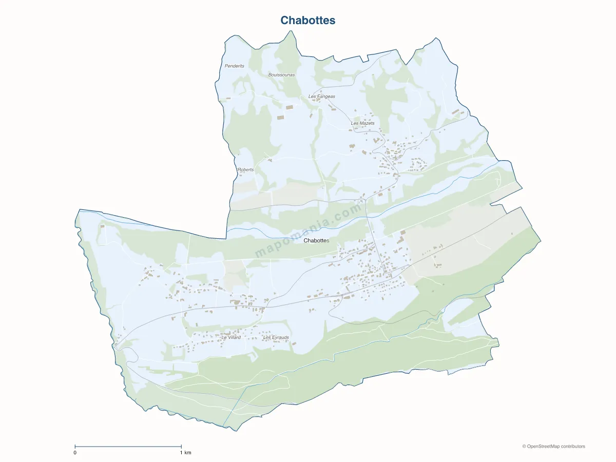 Carte de Chabottes à personnaliser