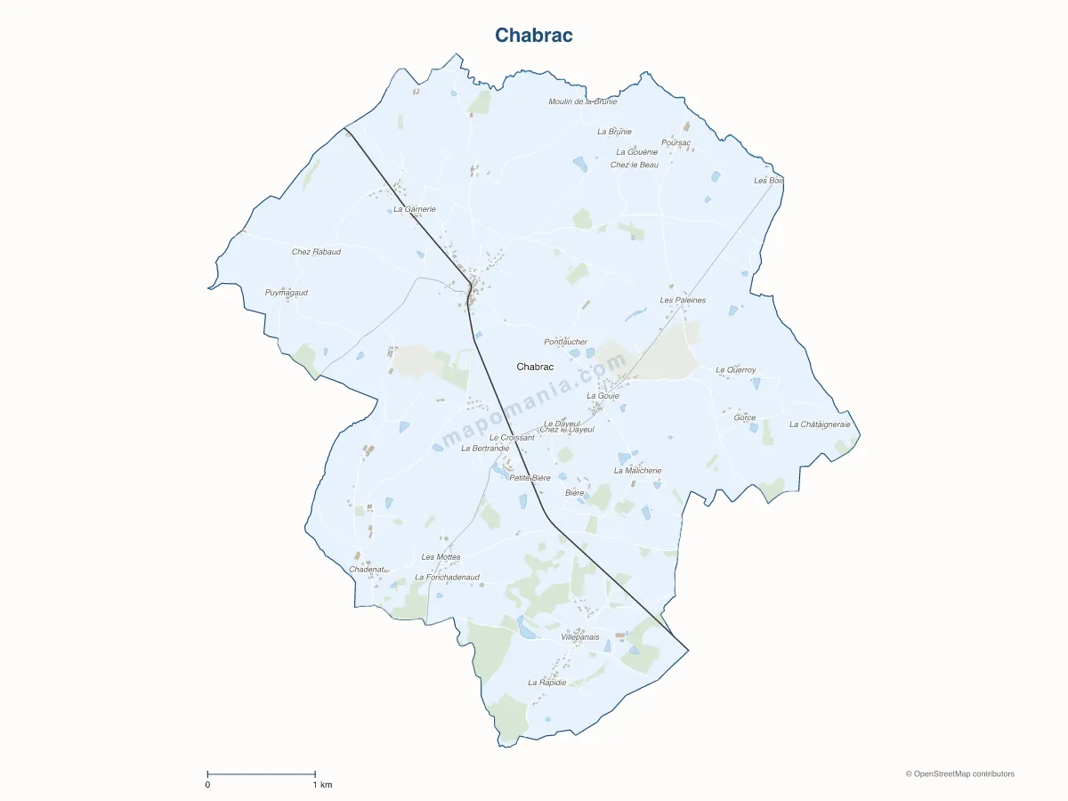 Carte de Chabrac à personnaliser