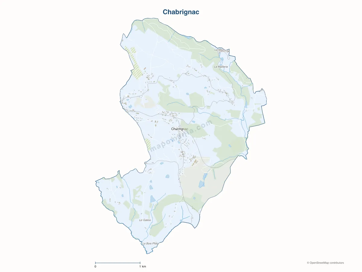 Carte de Chabrignac à personnaliser