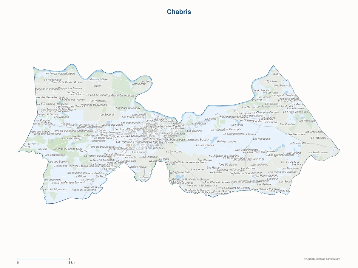 Carte de Chabris à personnaliser