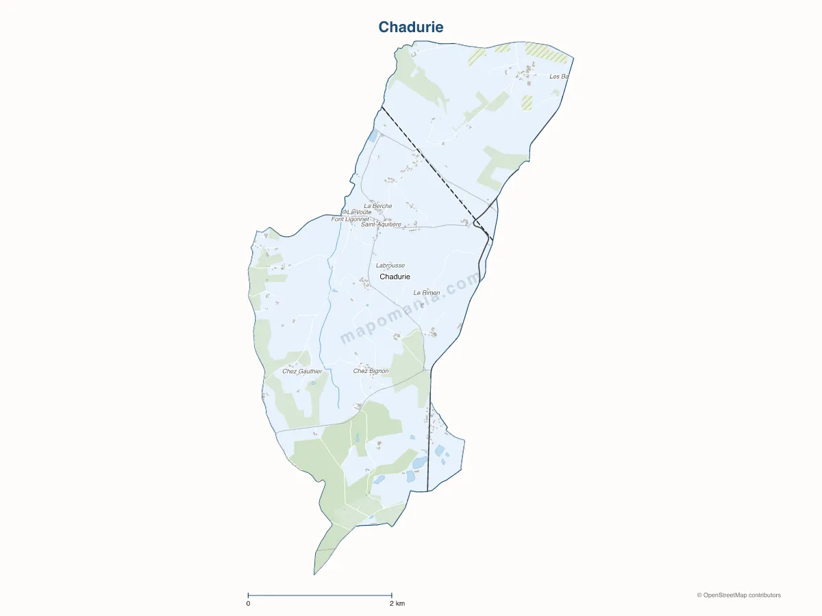 Carte de Chadurie à personnaliser