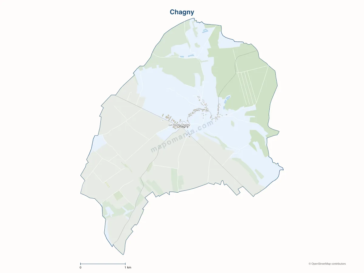 Carte de Chagny à personnaliser
